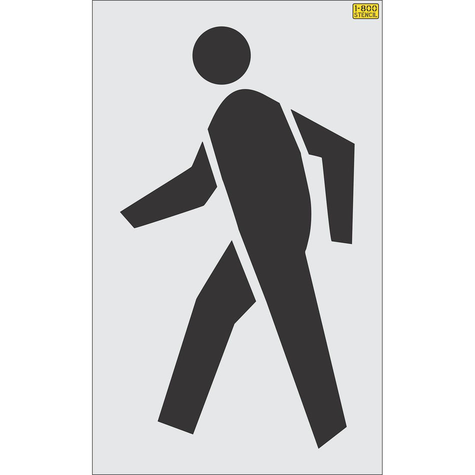48 inch pedestrian symbol pavement marking stencil for crosswalk and municipal roadway safety striping applications