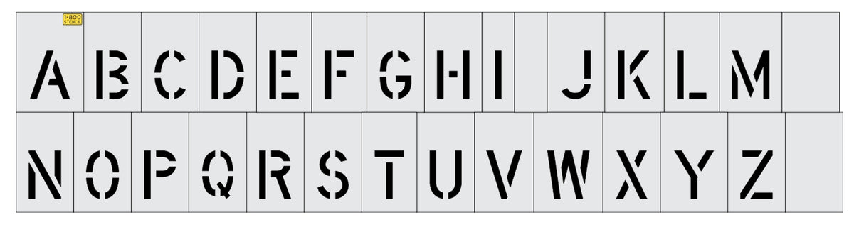 4" Alphabet Kit for Curbs Stencil - High-quality stencil for pavement marking, durable and reusable