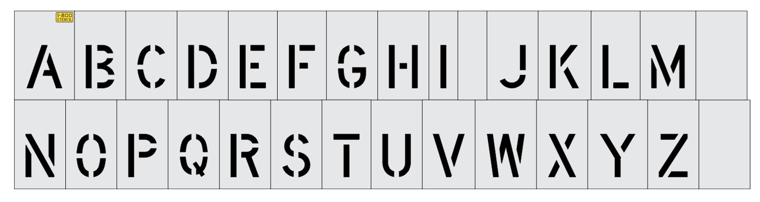 4" Alphabet Kit for Curbs Stencil - High-quality stencil for pavement marking, durable and reusable