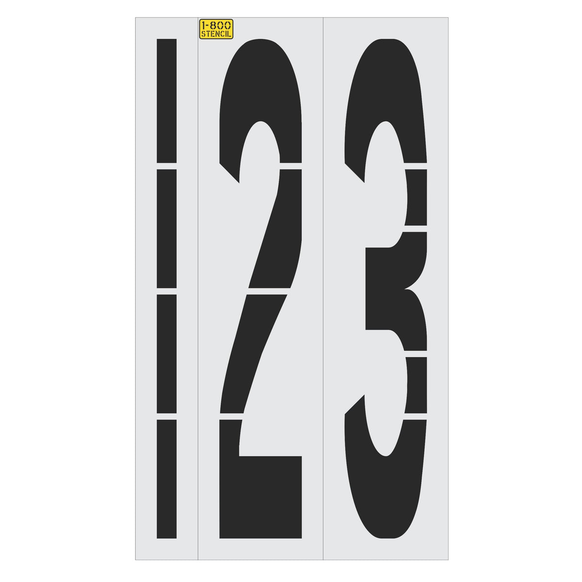 96 inch number stencil kit for roadway, municipal, warehouse, and commercial pavement numbering applications