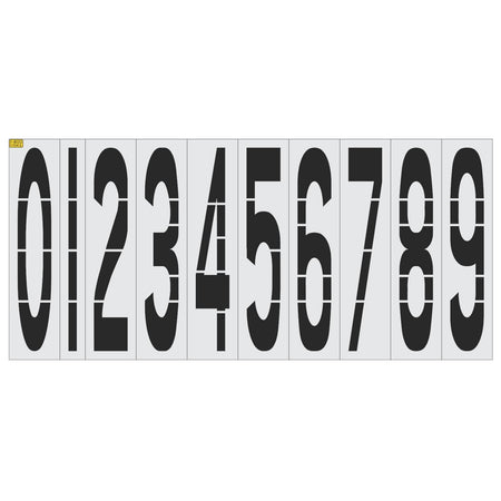 96 inch number stencil kit for roadway, municipal, warehouse, and commercial pavement numbering applications