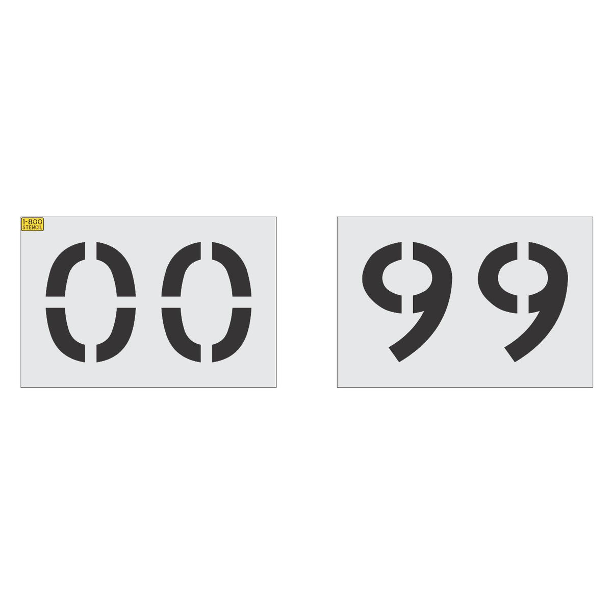 10 inch 2 digit number stencil kit 00-99 for parking lot and commercial pavement numbering applications