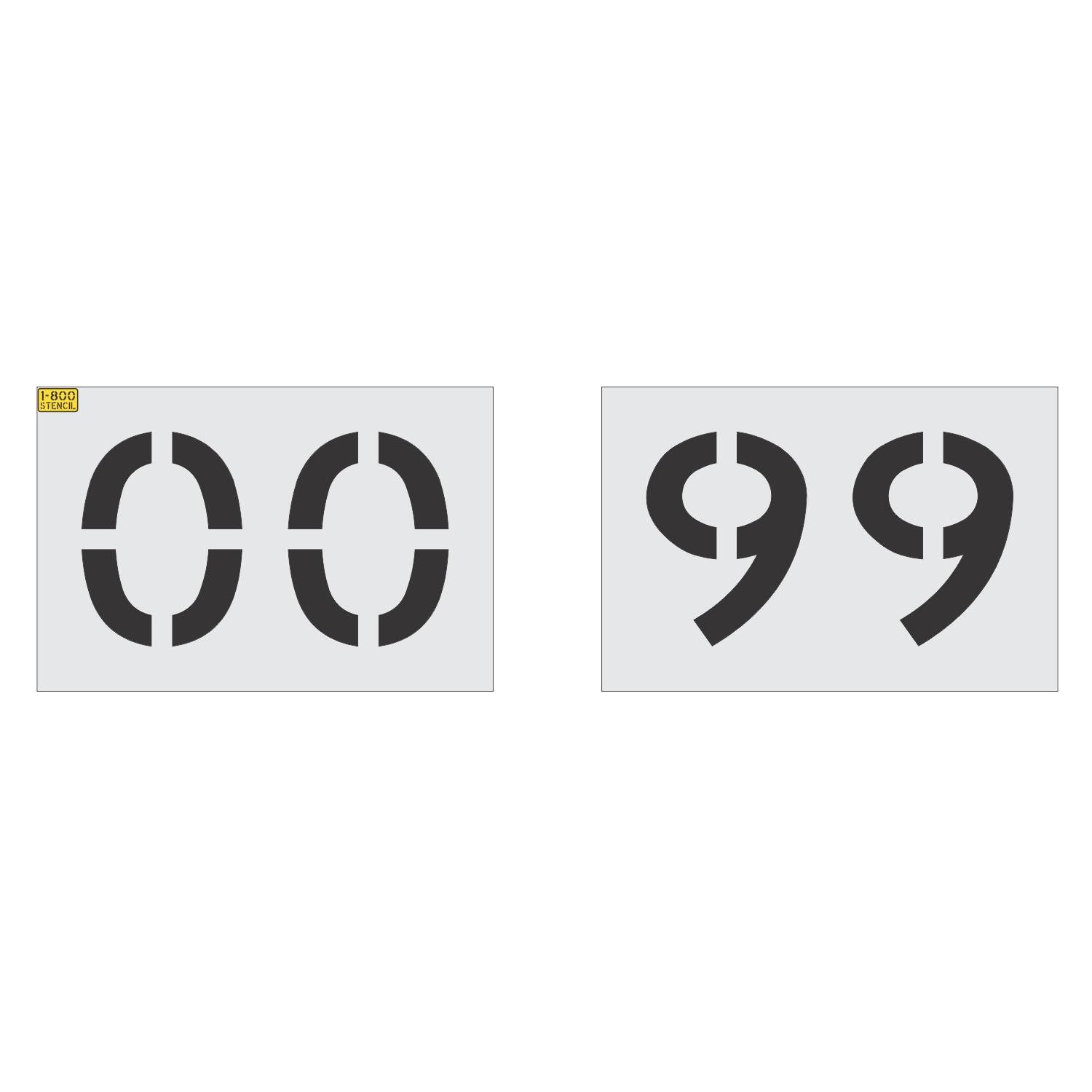 10 inch 2 digit number stencil kit 00-99 for parking lot and commercial pavement numbering applications