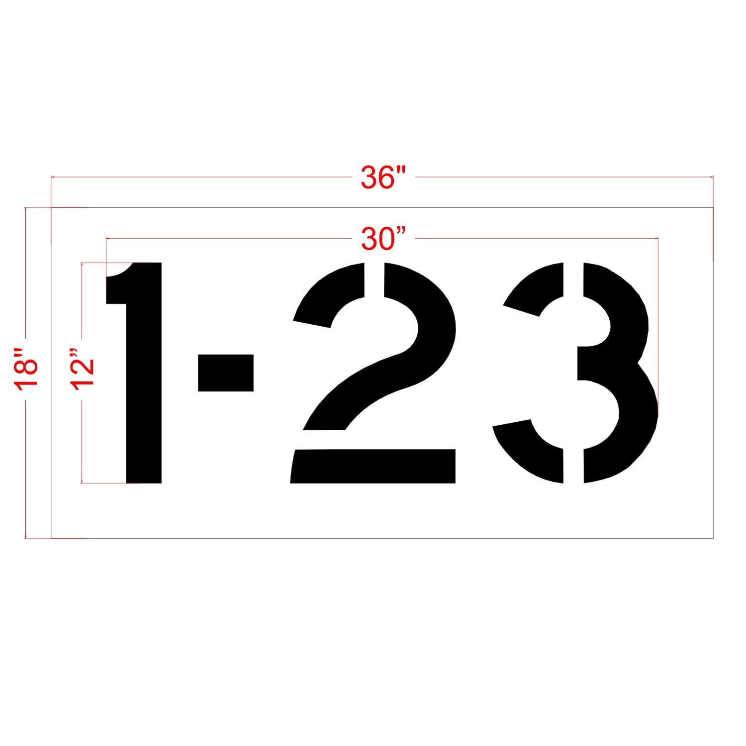 12 inch FedEx number stencil kit for warehouse, distribution center, and commercial pavement numbering applications
