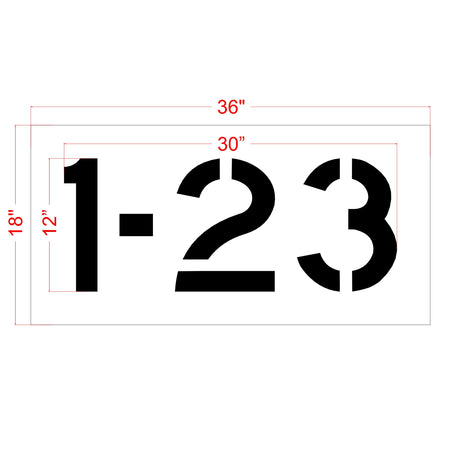 12 inch FedEx number stencil kit for warehouse, distribution center, and commercial pavement numbering applications