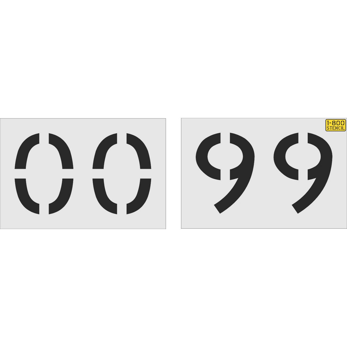 12 inch 2 digit number stencil kit 00-99 for parking lot and commercial pavement numbering applications