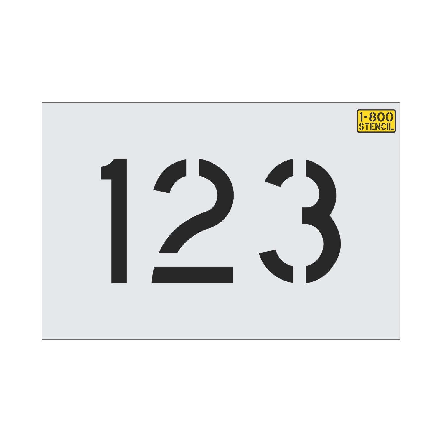 6" 3-Digit Number Kit (100-pc) 100-199, 200-299, etc - High-quality stencil for pavement marking, durable and reusable