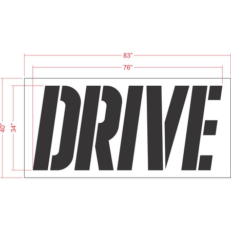 34 inch DRIVE stencil for commercial drive-thru and parking lot pavement striping