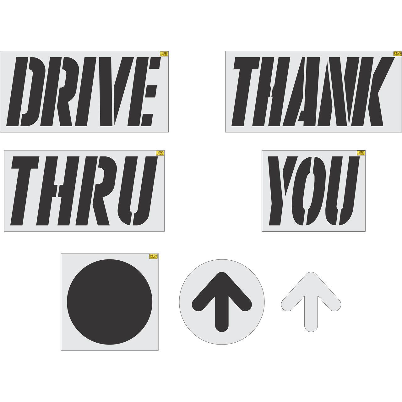 76 inch arch stencil for commercial pavement and large-scale branding striping applications