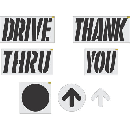 76 inch arch stencil for commercial pavement and large-scale branding striping applications