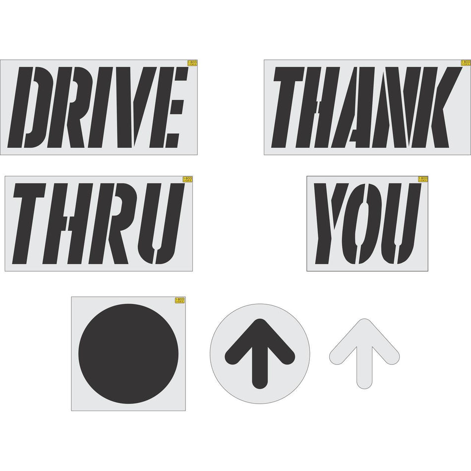 76 inch arch stencil for commercial pavement and large-scale branding striping applications