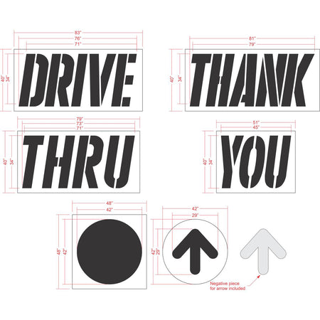 76 inch arch stencil for commercial pavement and large-scale branding striping applications
