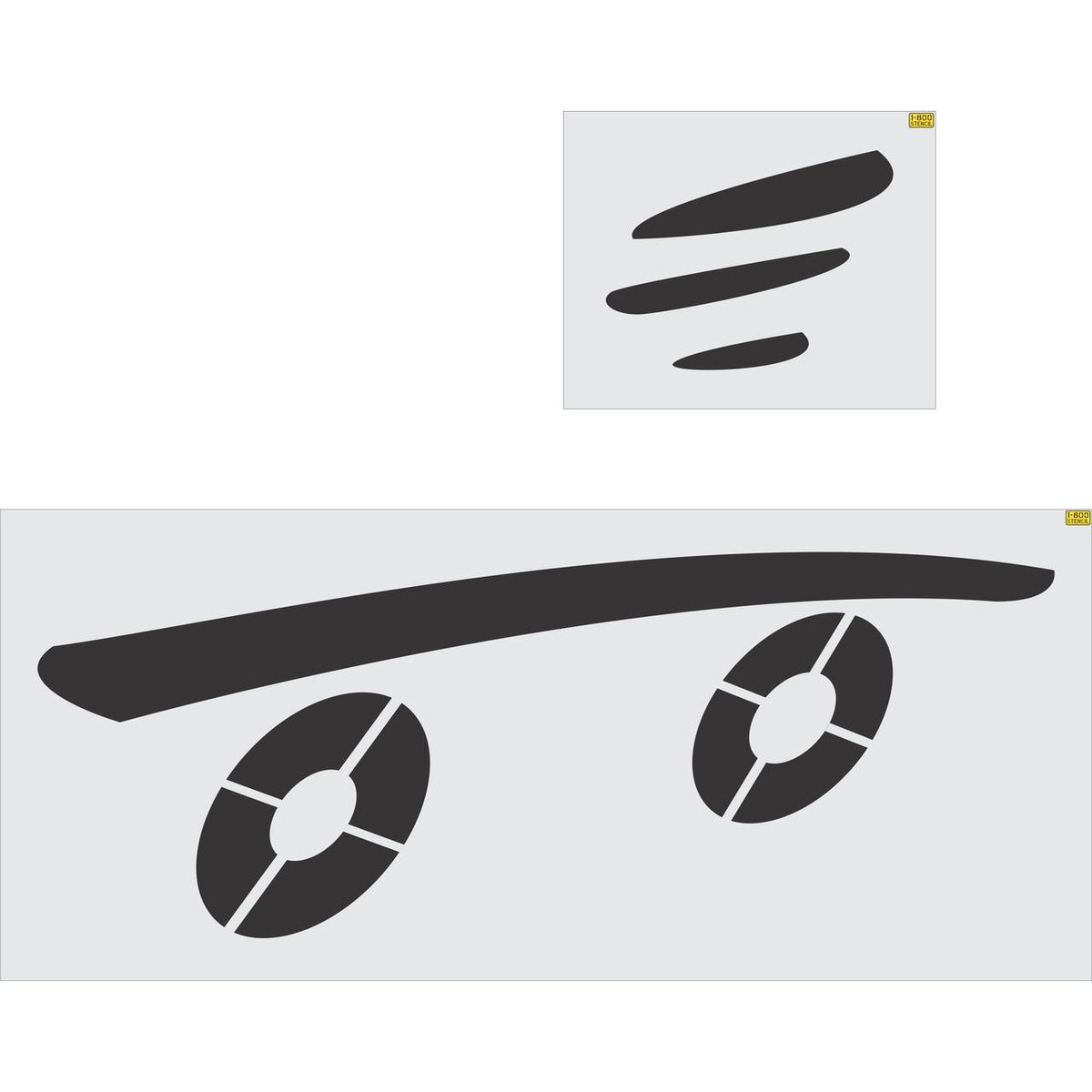 82 inch McDonald's Speedy Skateboard pavement marking stencil for branded parking lot and drive-thru striping applications