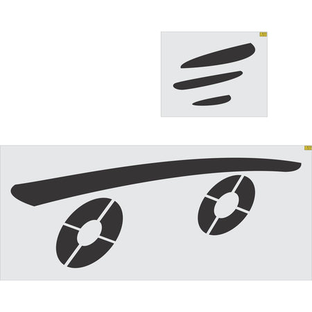 82 inch McDonald's Speedy Skateboard pavement marking stencil for branded parking lot and drive-thru striping applications