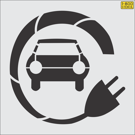 36 inch electric car pavement marking stencil for EV charging station and parking lot striping applications