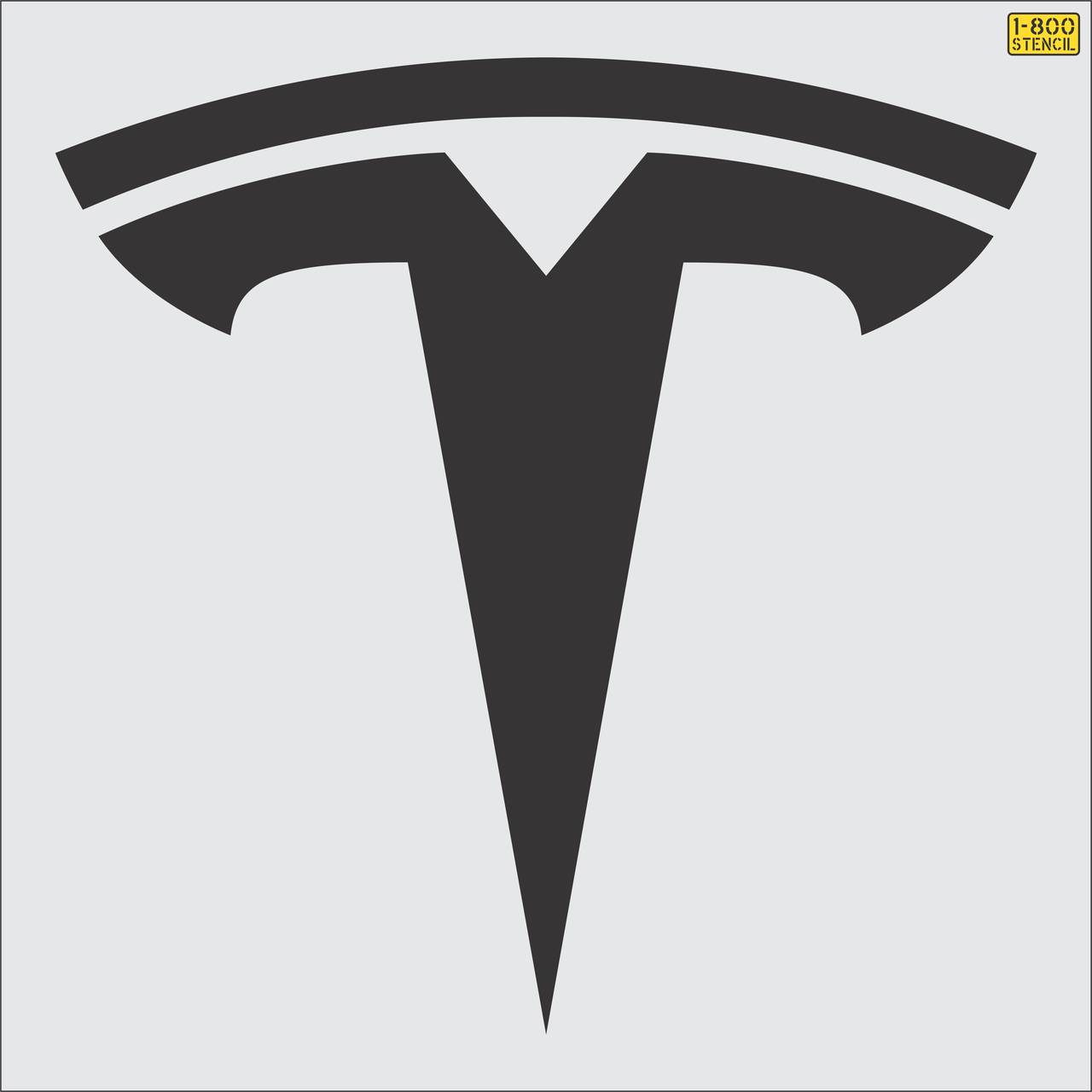 54 inch Tesla logo pavement marking stencil for EV charging station and commercial parking lot striping applications