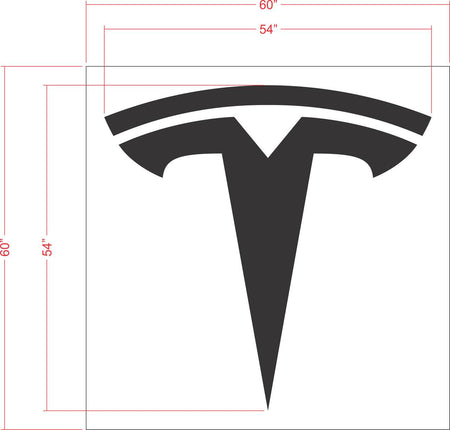 54 inch Tesla logo pavement marking stencil for EV charging station and commercial parking lot striping applications