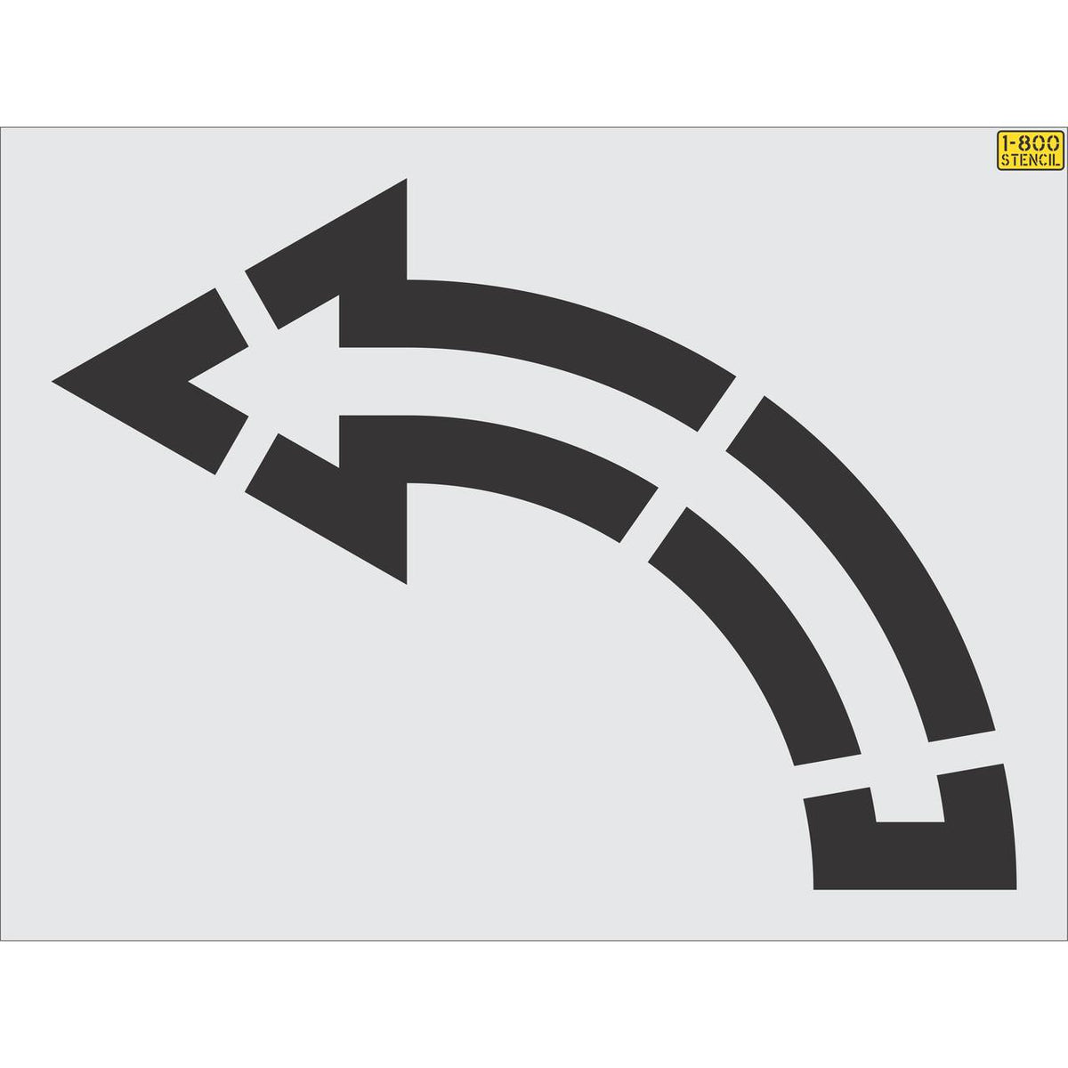 57 inch turn arrow outline legacy stencil for commercial parking lot and retail traffic direction striping
