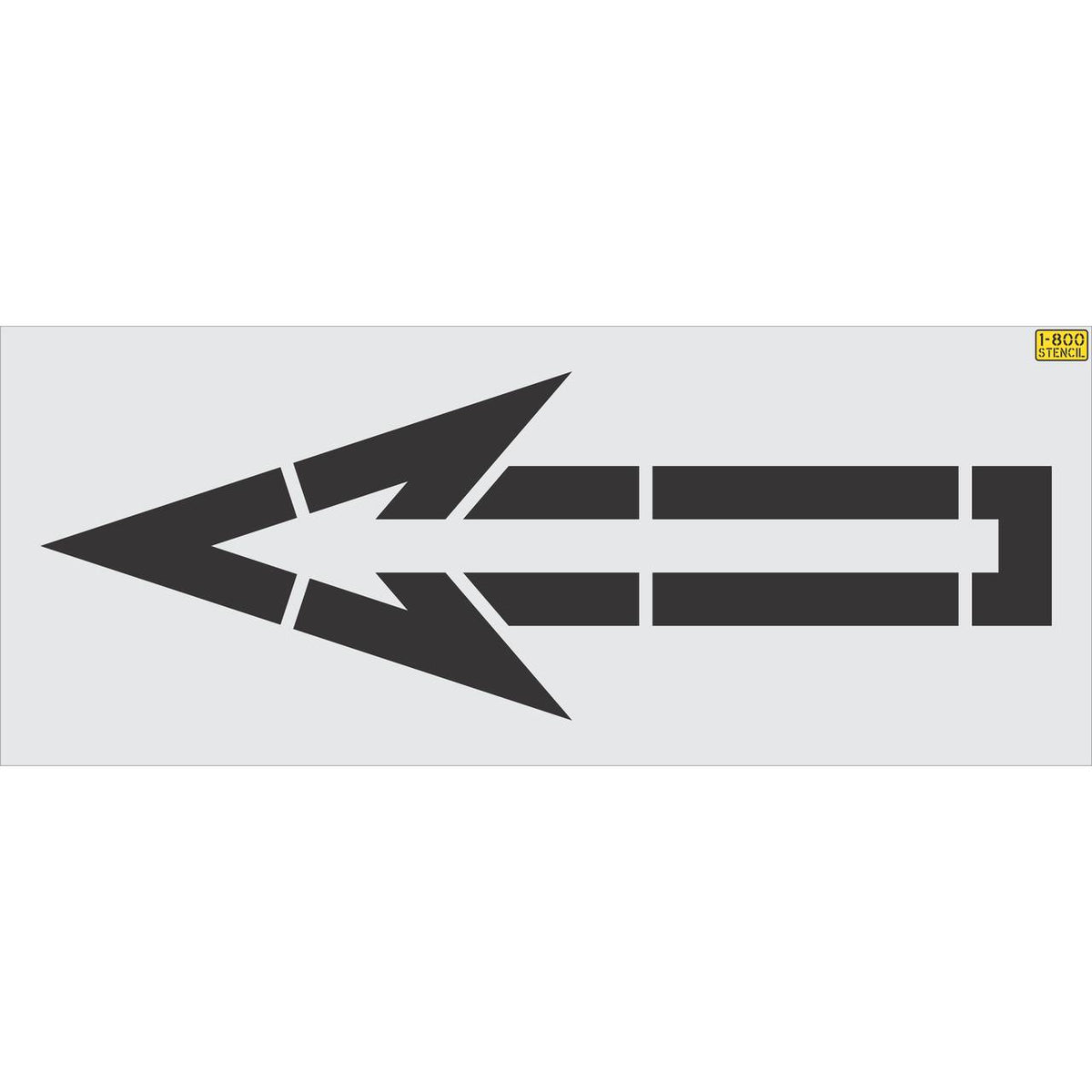 76 inch straight arrow outline stencil for commercial parking lot and retail traffic direction striping