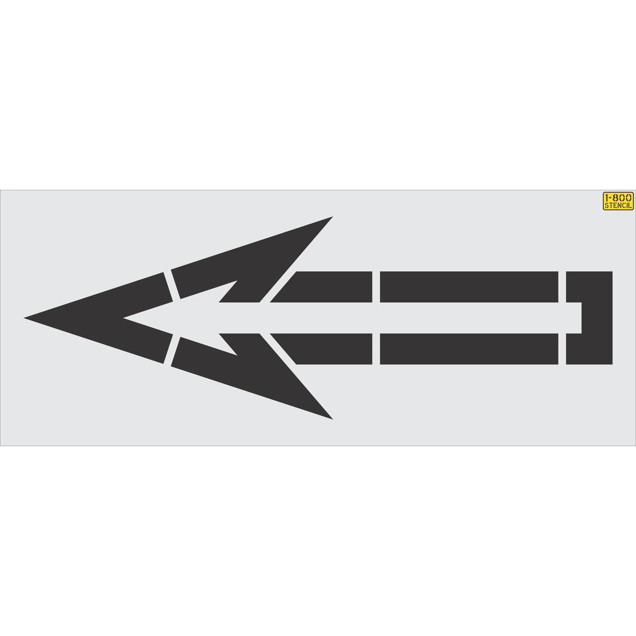 76 inch straight arrow outline stencil for commercial parking lot and retail traffic direction striping