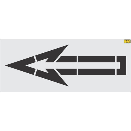 76 inch straight arrow outline stencil for commercial parking lot and retail traffic direction striping