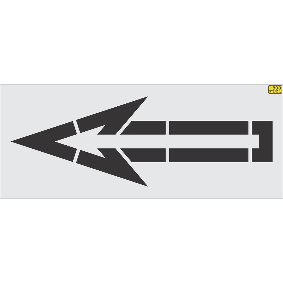 76 inch straight arrow outline stencil for commercial parking lot and retail traffic direction striping