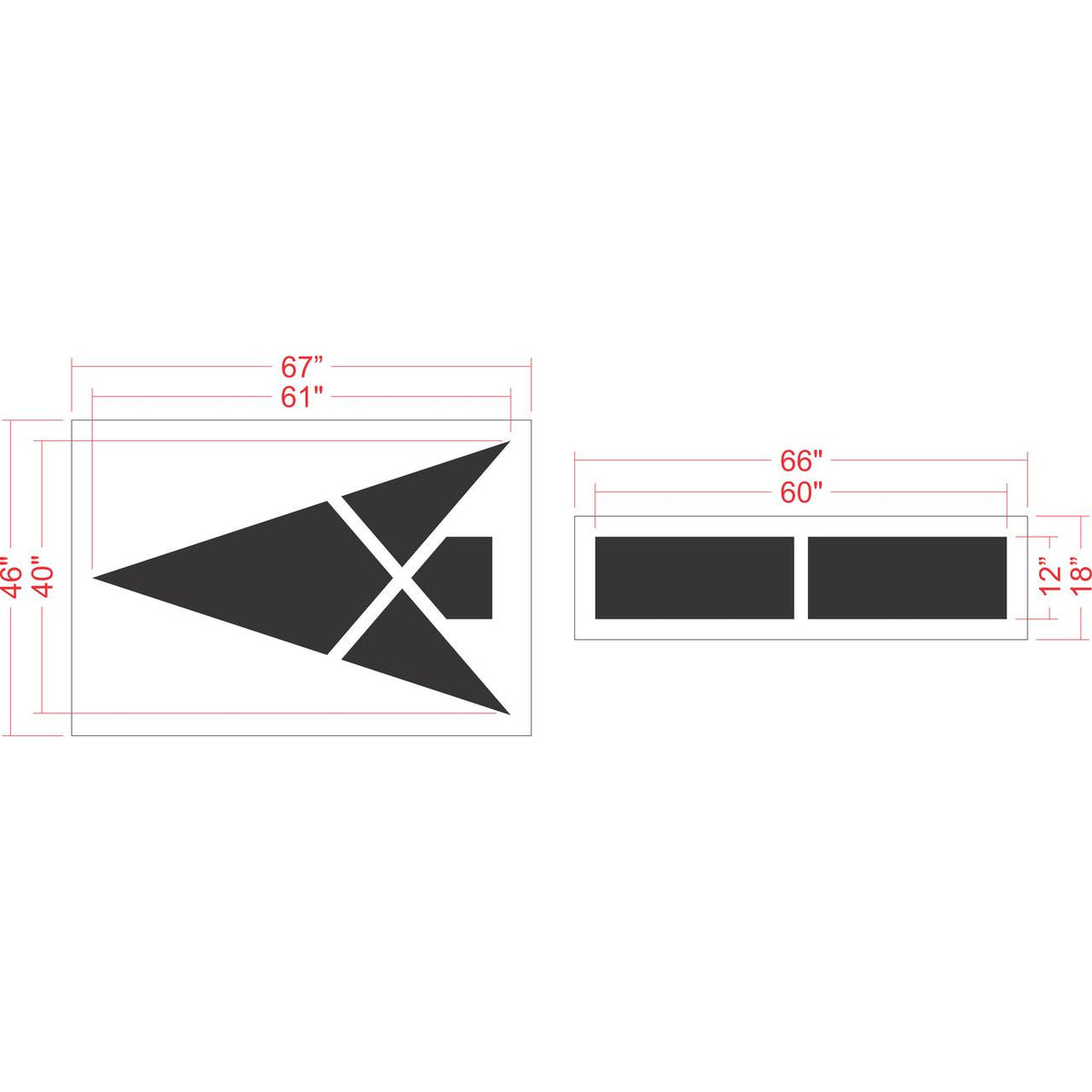 120 inch straight arrow stencil for commercial parking lot and retail traffic flow pavement striping