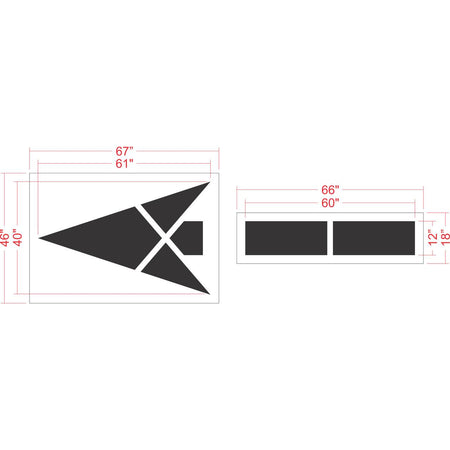 120 inch straight arrow stencil for commercial parking lot and retail traffic flow pavement striping