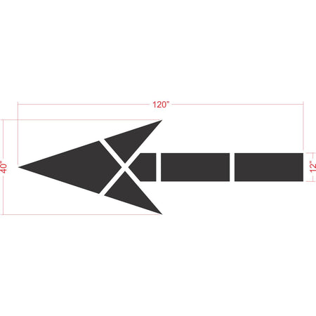 120 inch straight arrow stencil for commercial parking lot and retail traffic flow pavement striping