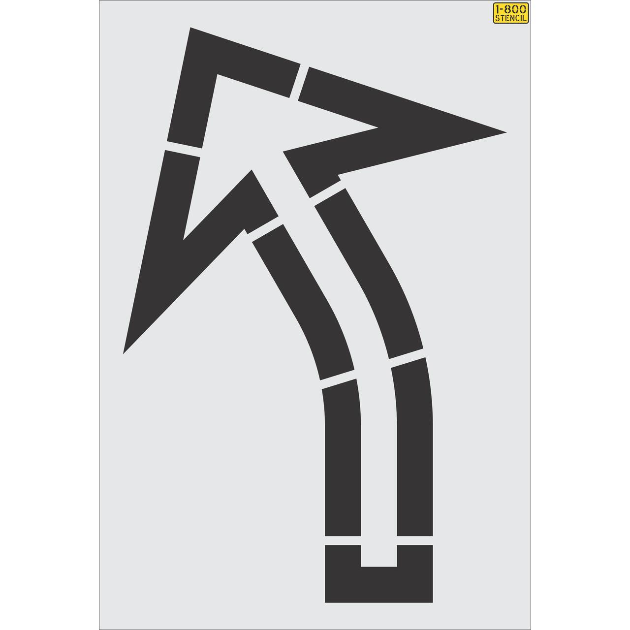 64 inch Walmart slight turn 30 degree arrow pavement marking stencil for retail parking lot and commercial traffic direction striping applications