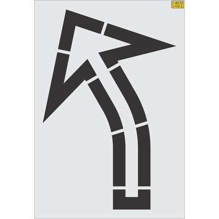 64 inch Walmart slight turn 30 degree arrow pavement marking stencil for retail parking lot and commercial traffic direction striping applications
