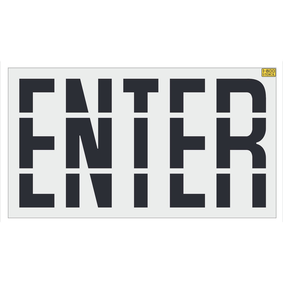 36 inch Walmart ENTER pavement marking stencil for retail parking lot entrance and traffic control striping