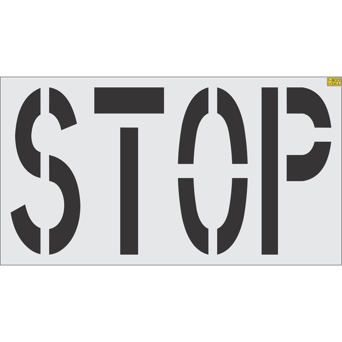 48 inch STOP pavement marking stencil for retail parking lot and commercial traffic control striping applications