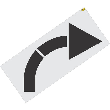 84 inch retail turn arrow pavement marking stencil for parking lot and commercial traffic direction striping applications