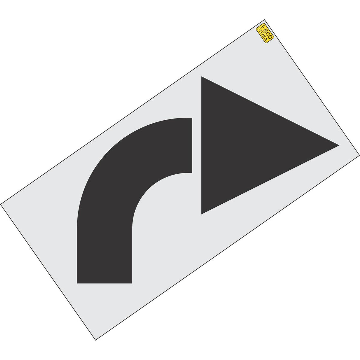 57 inch Lowe's turn arrow pavement marking stencil for retail parking lot and commercial traffic direction striping applications