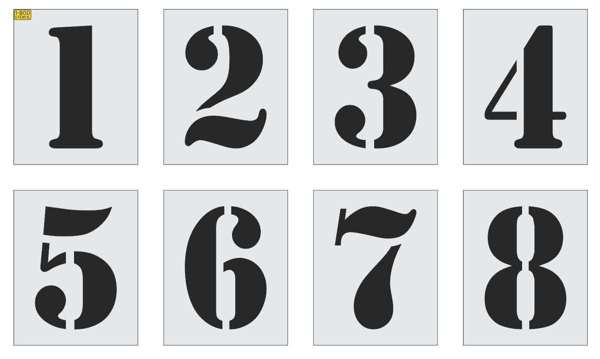 24" Track Number Stencil Kit - High-quality stencil for pavement marking, durable and reusable