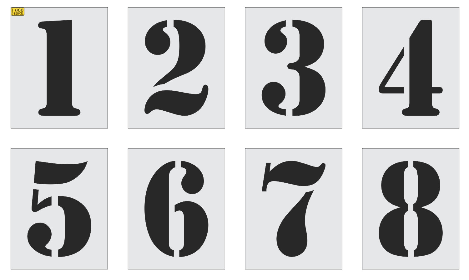 24" Track Number Stencil Kit - High-quality stencil for pavement marking, durable and reusable