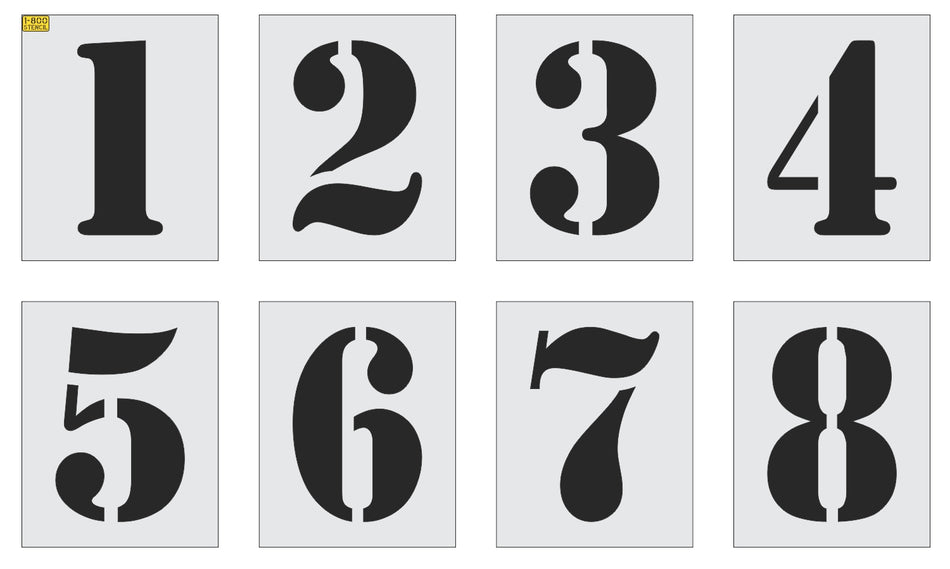 24" Track Number Stencil Kit - High-quality stencil for pavement marking, durable and reusable