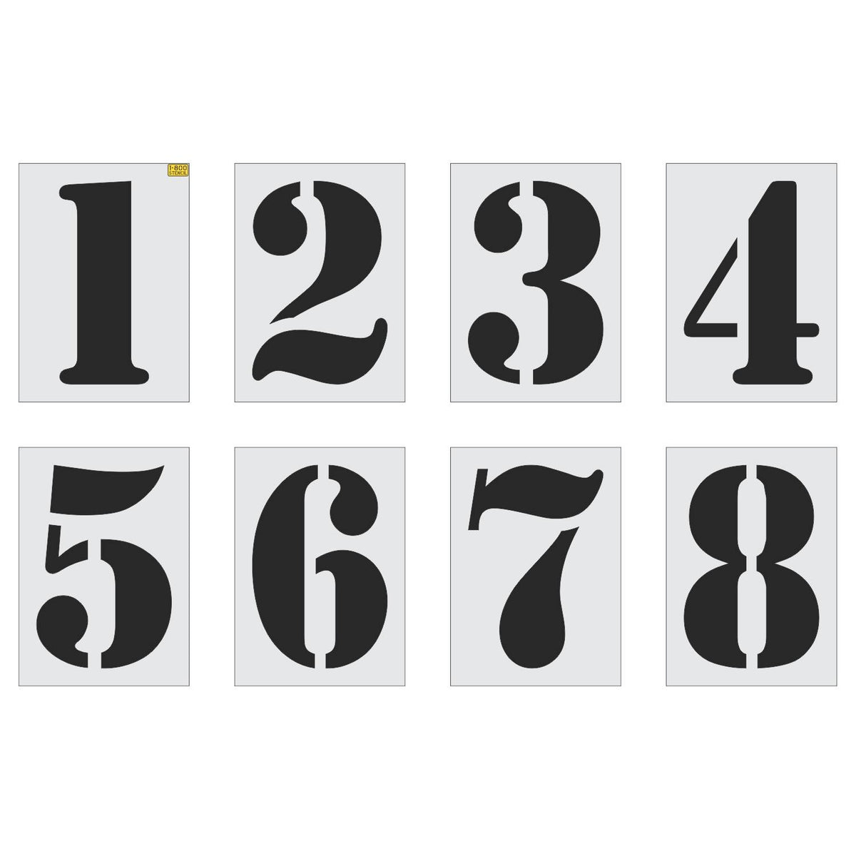 36 inch track number stencil kit for athletic track lane numbering and sports facility pavement marking applications