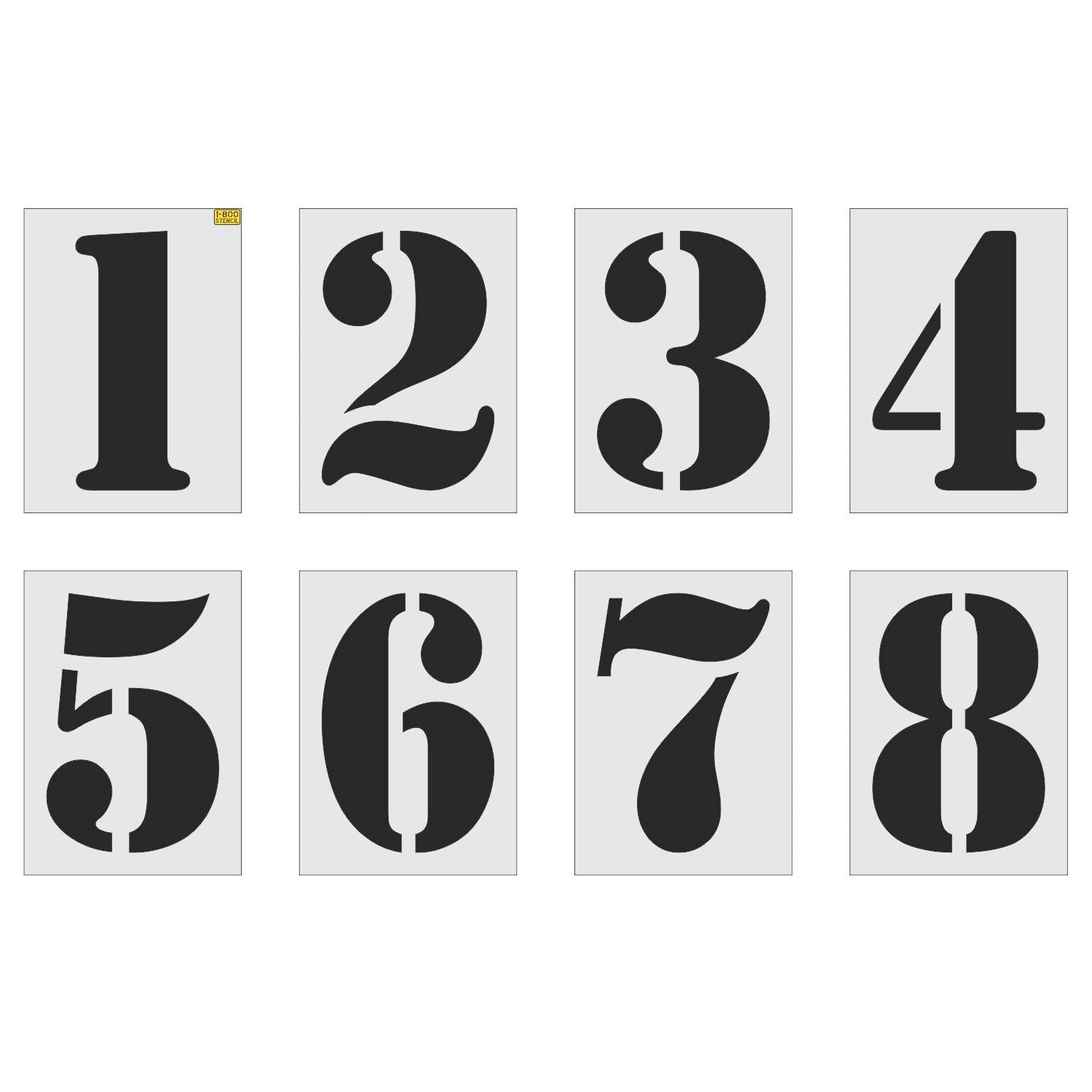 36 inch track number stencil kit for athletic track lane numbering and sports facility pavement marking applications