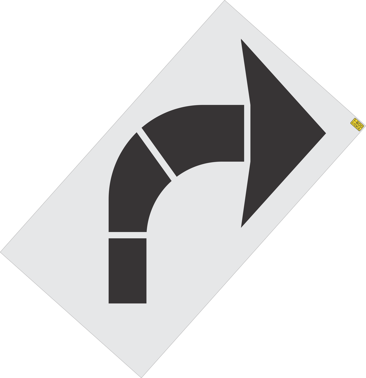 84 inch Amazon Distribution Center turn arrow pavement marking stencil for warehouse and industrial traffic direction applications