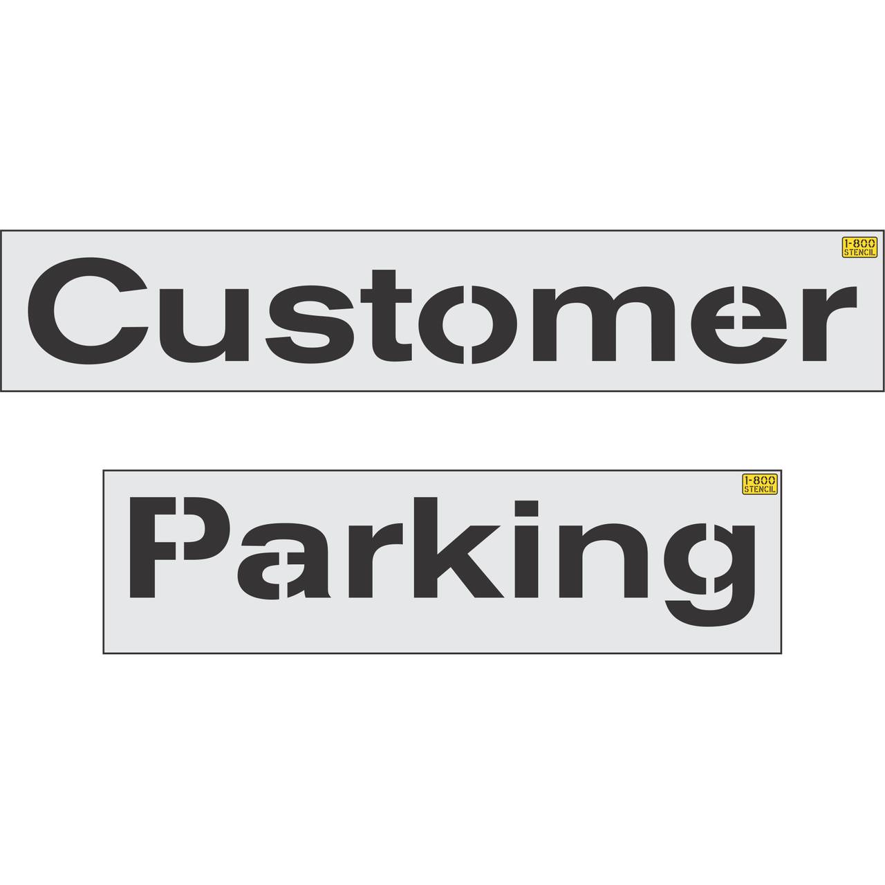 Nissan 12 inch CUSTOMER PARKING stencil for dealership parking lot pavement marking