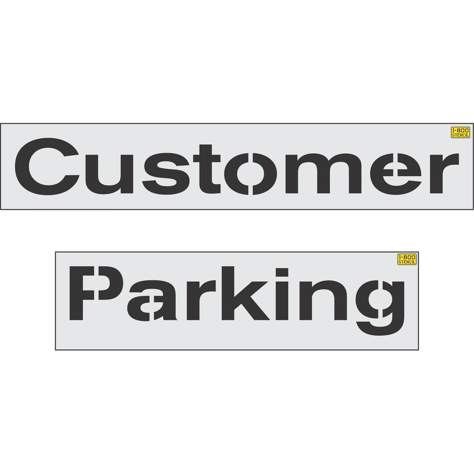 Nissan 12 inch CUSTOMER PARKING stencil for dealership parking lot pavement marking