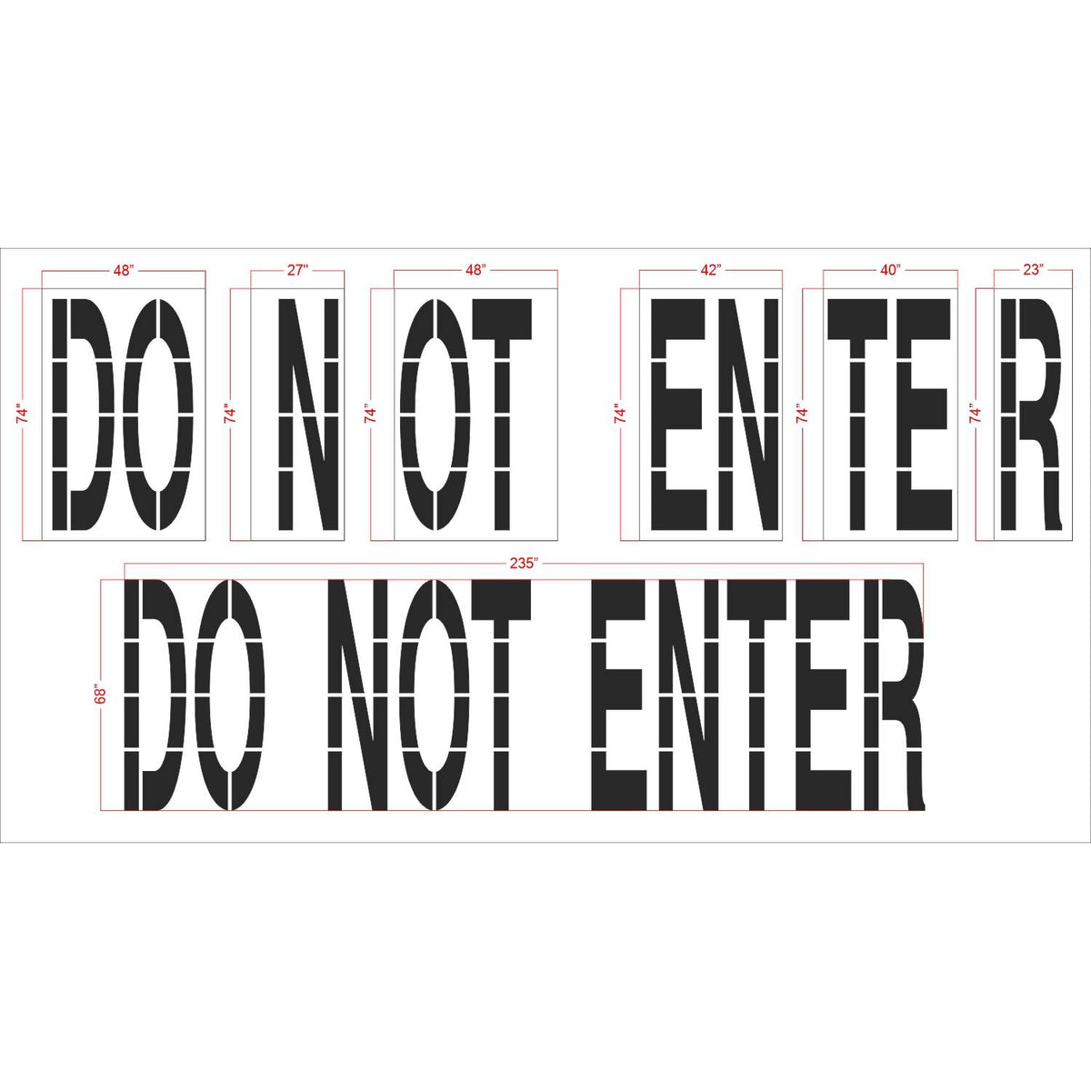 68 inch Costco DO NOT ENTER pavement marking stencil for retail parking lot and commercial traffic control applications
