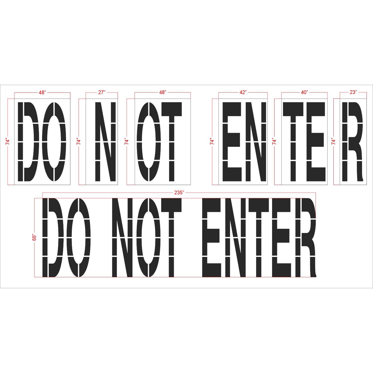 68 inch Costco DO NOT ENTER pavement marking stencil for retail parking lot and commercial traffic control applications
