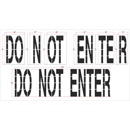 68 inch Costco DO NOT ENTER pavement marking stencil for retail parking lot and commercial traffic control applications
