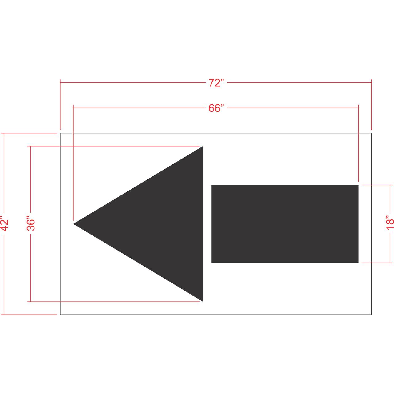 66 inch Costco straight arrow pavement marking stencil for retail parking lot and commercial traffic direction striping applications