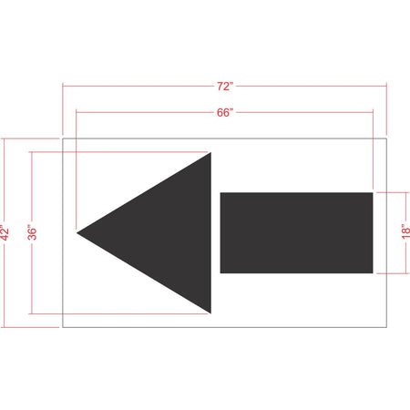 66 inch Costco straight arrow pavement marking stencil for retail parking lot and commercial traffic direction striping applications