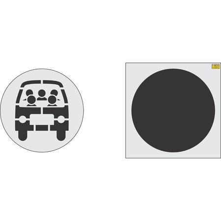 42 inch carpool logo pavement marking stencil for school and commercial parking lot striping applications