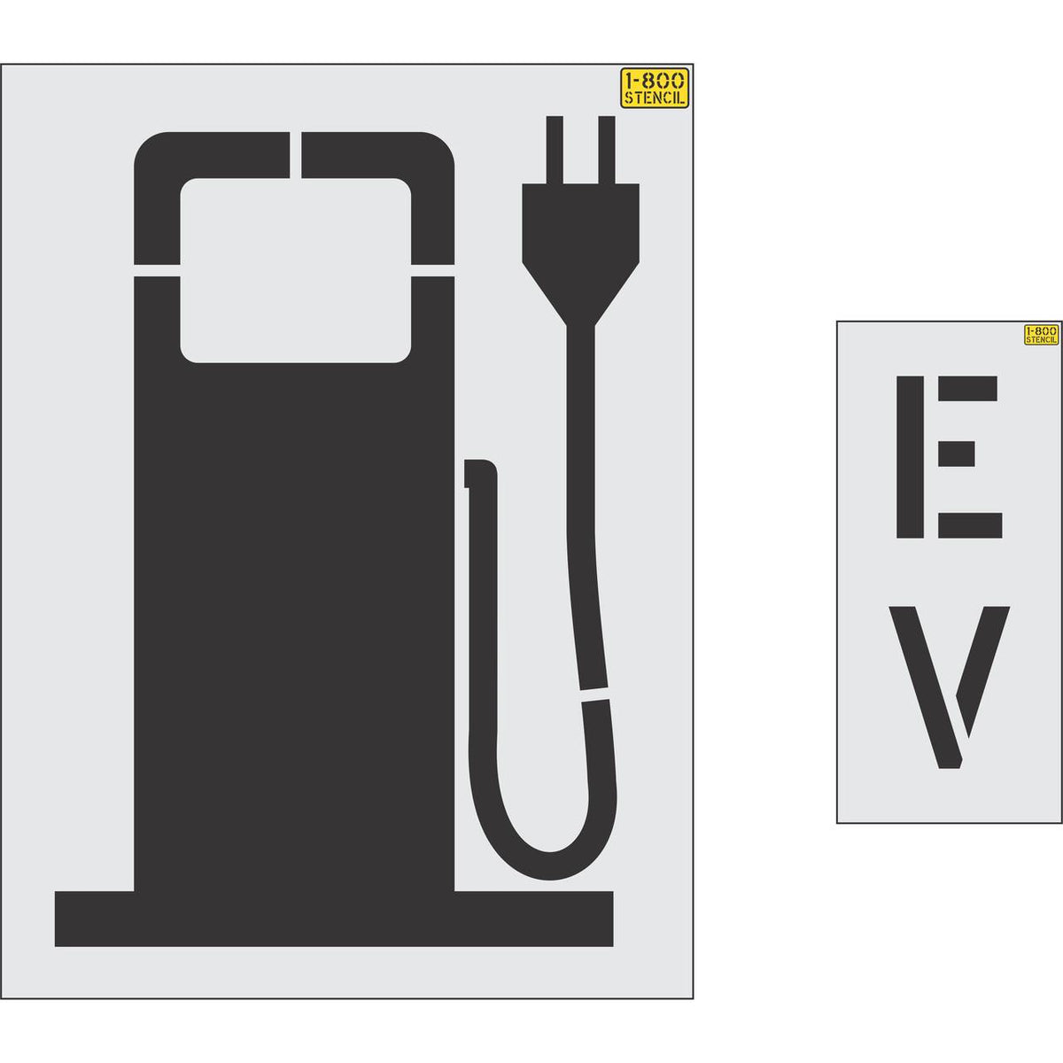 48 inch electric vehicle gas pump style symbol stencil for EV charging station and parking lot pavement marking